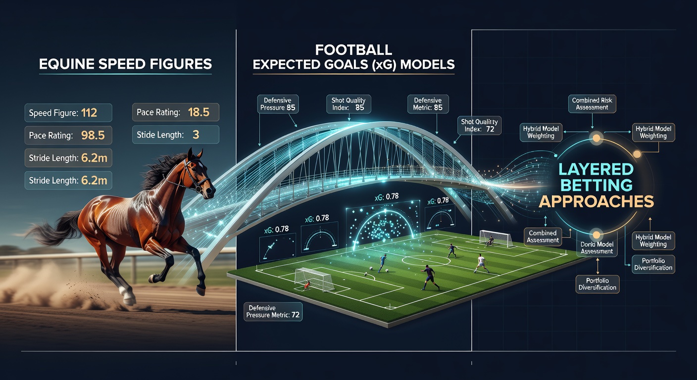 Diagram showing layered betting strategies combining horse racing and soccer data