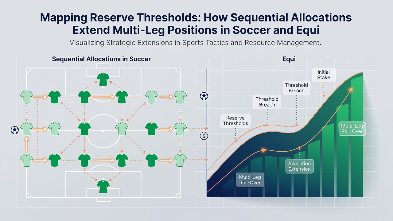 Chart showing sequential allocation flow extending positions through reserve thresholds in equine sprint and soccer betting scenarios