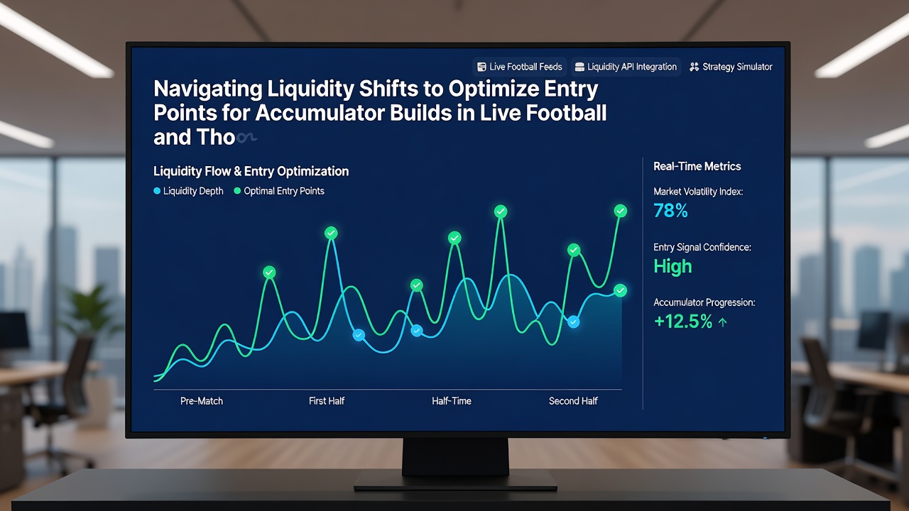 Live trading interface displaying accumulator build across football and horse racing markets with liquidity indicators