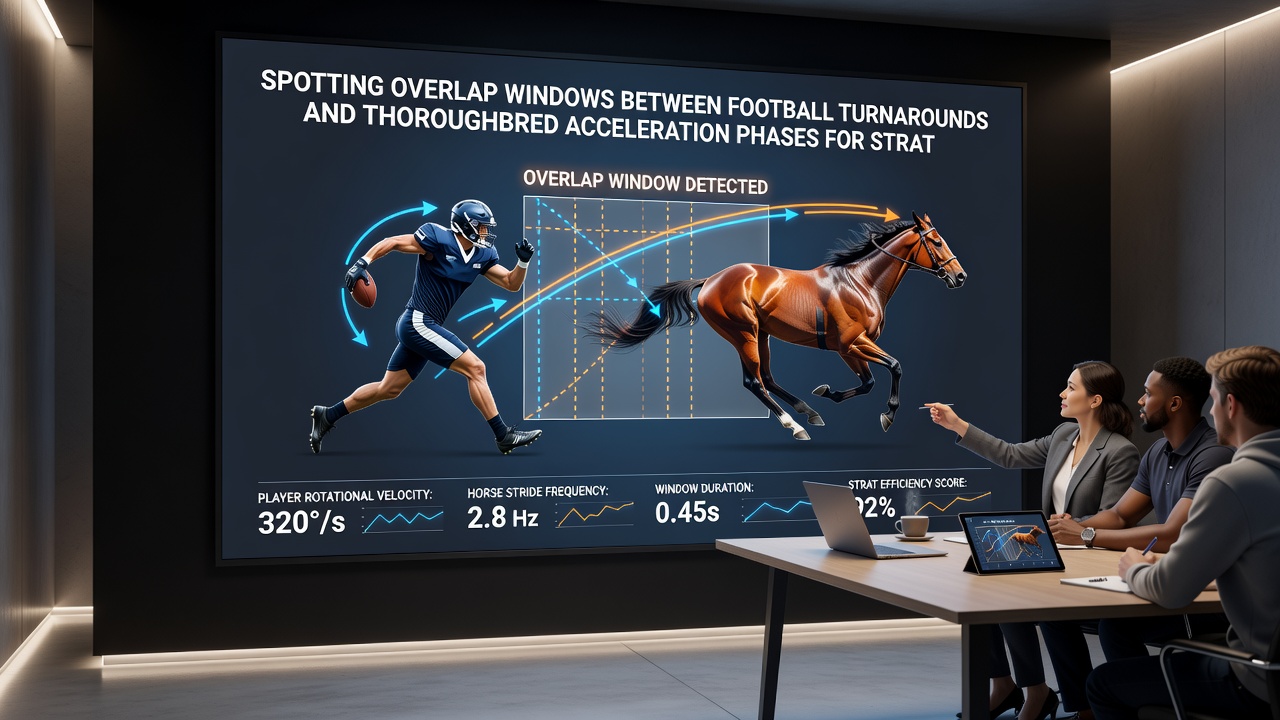 Chart displaying sample overlap windows with football match timelines next to thoroughbred race sectional data for bet sequencing examples