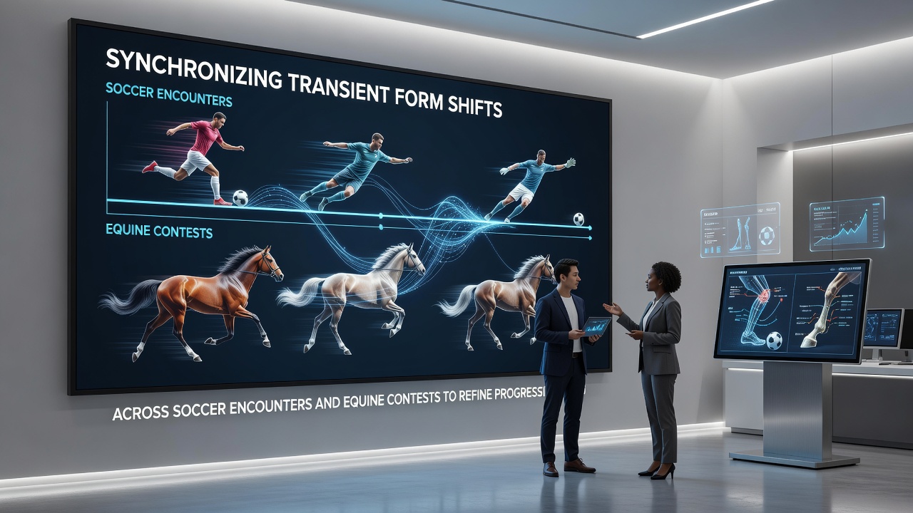Split-screen interface displaying synchronized form-shift alerts for a soccer team and a racehorse training log