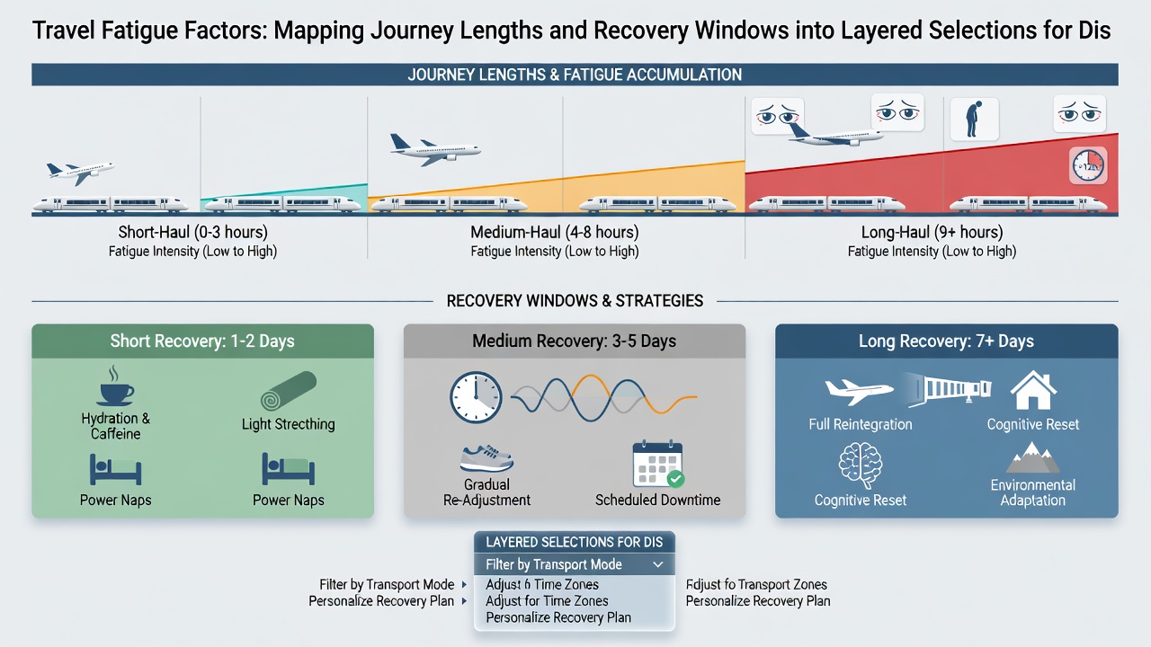Chart showing layered selection models based on travel distance tiers and recovery periods for August 2026 fixtures and racing meetings
